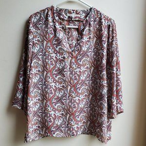 Violet & Claire Paisley Blouse Size Medium
